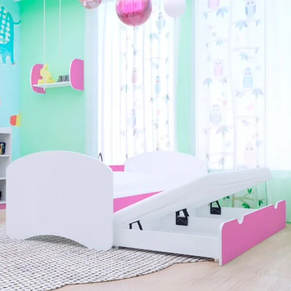 Pat pentru copii Happy Babies Happy 80 x 160 cm / PVC / Pink photo 2