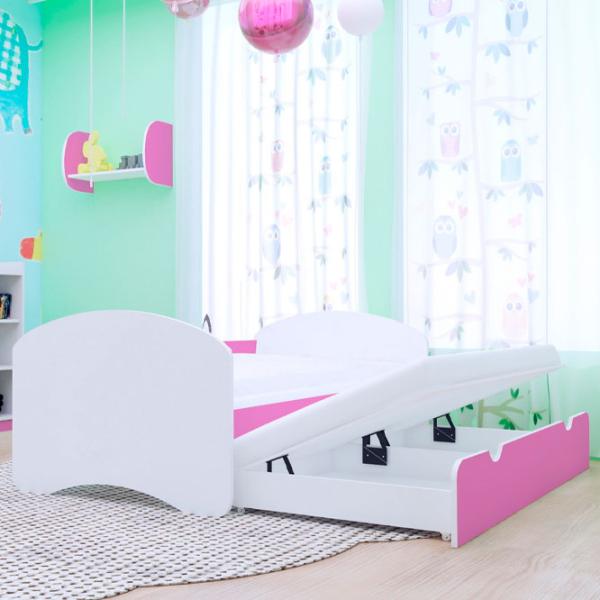 Pat pentru copii Happy Babies Happy 80 x 160 cm / PVC / Pink photo 2
