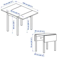 Обеденные стол со стульями Ikea Hauga/Frosvi Прямоугольная / ДСП / Белый photo 7
