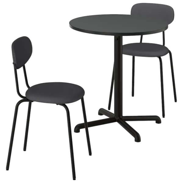 Обеденные стол со стульями Ikea Stenssele/Ostano/Remmarn Круглая / ДСП / Тёмно-серый photo 1 Обеденные стол со стульями Ikea Stenssele/Ostano/Remmarn Круглая / ДСП / Тёмно-серый photo 1