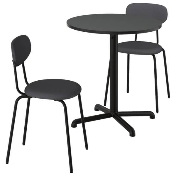 Обеденные стол со стульями Ikea Stenssele/Ostano/Remmarn Круглая / ДСП / Тёмно-серый photo 1 Обеденные стол со стульями Ikea Stenssele/Ostano/Remmarn Круглая / ДСП / Тёмно-серый photo 1