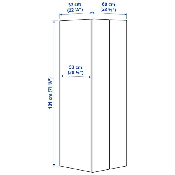 Шкаф Ikea Smastad/Platsa 60 x 57см x 181 / ДСП / Белый photo 8