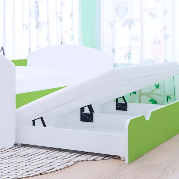 Pat pentru copii Happy Babies Happy 90 x 200 cm / PVC / Green photo 3