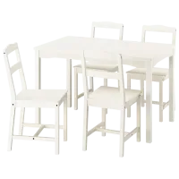 Set masă și scaune Ikea Hauga Dreptunghiulară / PAL / White