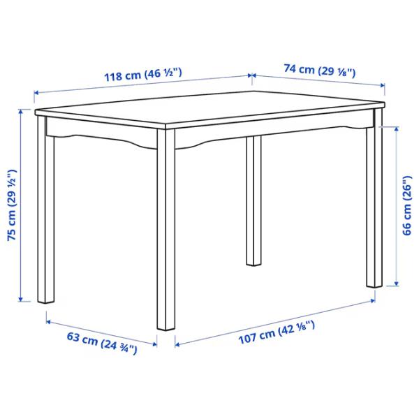 Set masă și scaune Ikea Hauga Dreptunghiulară / PAL / White photo 7