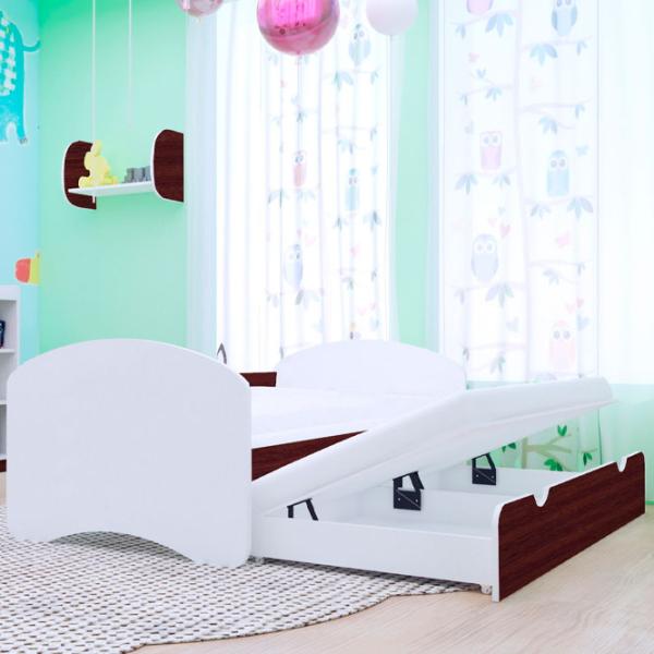 Pat pentru copii Happy Babies Happy 90 x 200 cm / PVC / Wenge photo 2 Pat pentru copii Happy Babies Happy 90 x 200 cm / PVC / Wenge photo 2