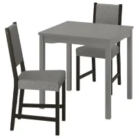Set masă și scaune Ikea Hauga/Stefan/Knisa Pătrată / PAL / Gray