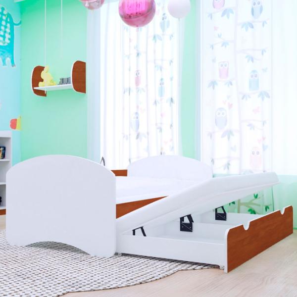 Pat pentru copii Happy Babies Happy 90 x 200 cm / PVC / Calvados photo 2