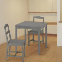 Обеденные стол со стульями Ikea Hauga Квадратная / ДСП / Серый photo 4