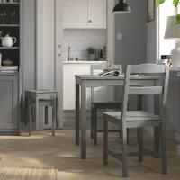 Обеденные стол со стульями Ikea Hauga Квадратная / ДСП / Серый photo 5