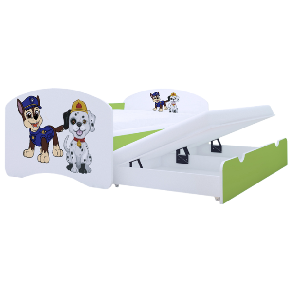 Pat pentru copii Happy Babies Happy Two Dogs 90 x 180 cm / PVC / Green photo 1