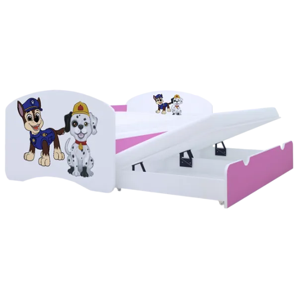 Pat pentru copii Happy Babies Happy Two Dogs 90 x 180 cm / PVC / Pink photo 1 Pat pentru copii Happy Babies Happy Two Dogs 90 x 180 cm / PVC / Pink photo 1