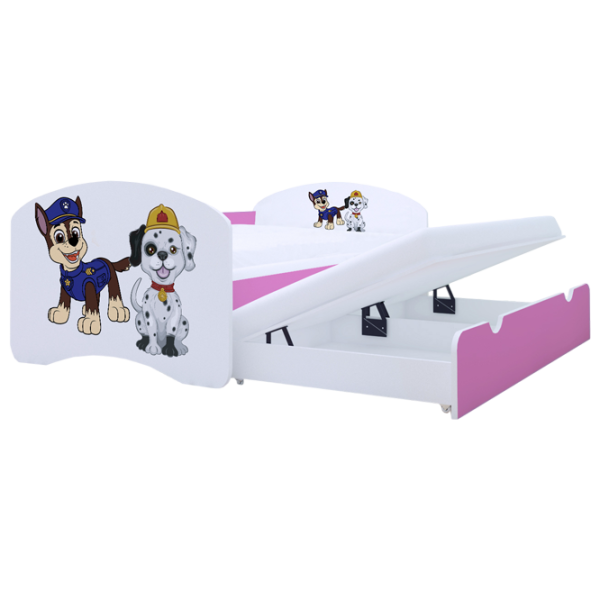 Pat pentru copii Happy Babies Happy Two Dogs 90 x 180 cm / PVC / Pink photo 1 Pat pentru copii Happy Babies Happy Two Dogs 90 x 180 cm / PVC / Pink photo 1