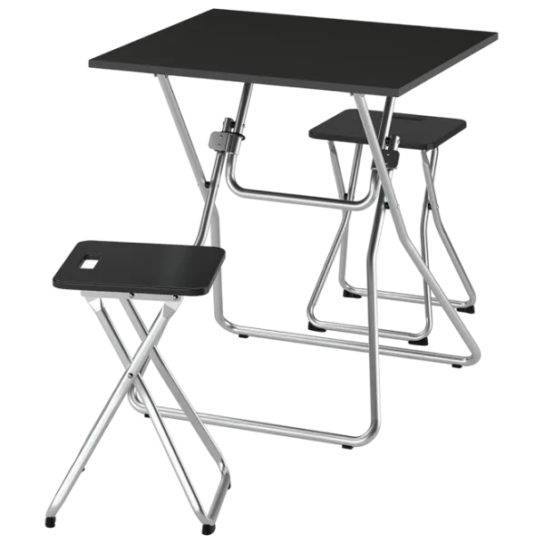 Обеденные стол со стульями Ikea Gunde Квадратная / Дерево / Черный photo 1