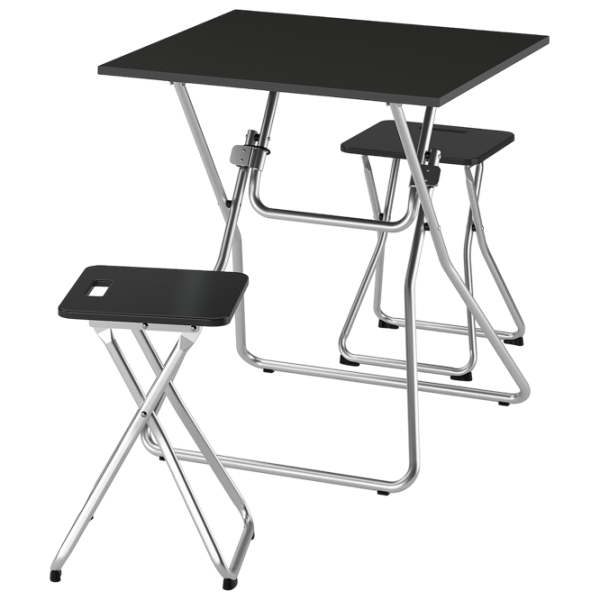 Обеденные стол со стульями Ikea Gunde Квадратная / Дерево / Черный photo 1