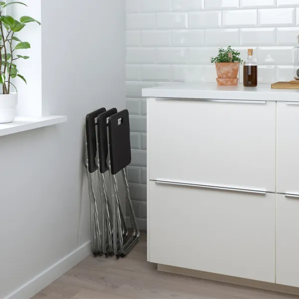 Обеденные стол со стульями Ikea Gunde Квадратная / Дерево / Черный photo 7