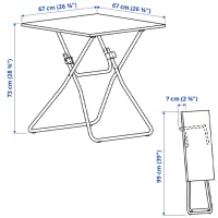 Обеденные стол со стульями Ikea Gunde Квадратная / Дерево / Черный photo 8