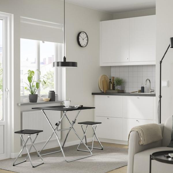 Обеденные стол со стульями Ikea Gunde Квадратная / Дерево / Черный photo 10