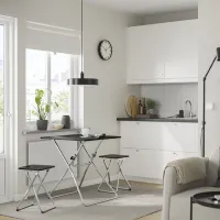 Обеденные стол со стульями Ikea Gunde Квадратная / Дерево / Черный photo 10