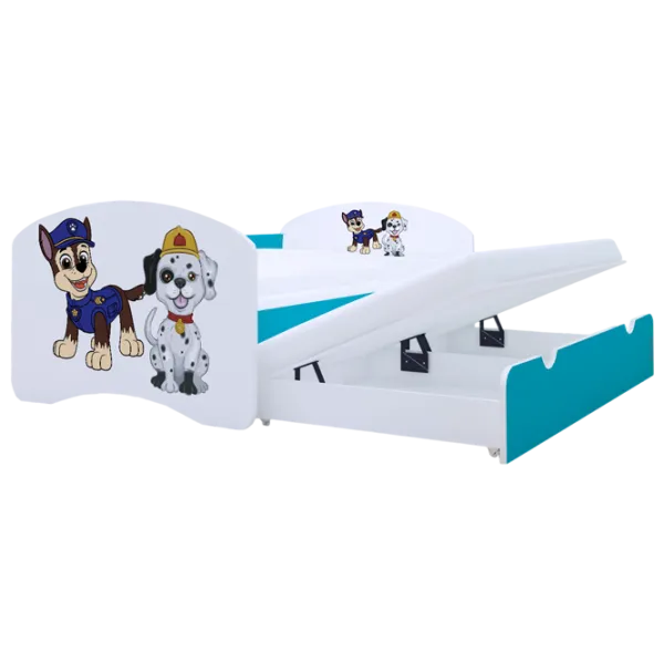 Pat pentru copii Happy Babies Happy Two Dogs 90 x 180 cm / PVC / Blue photo 1