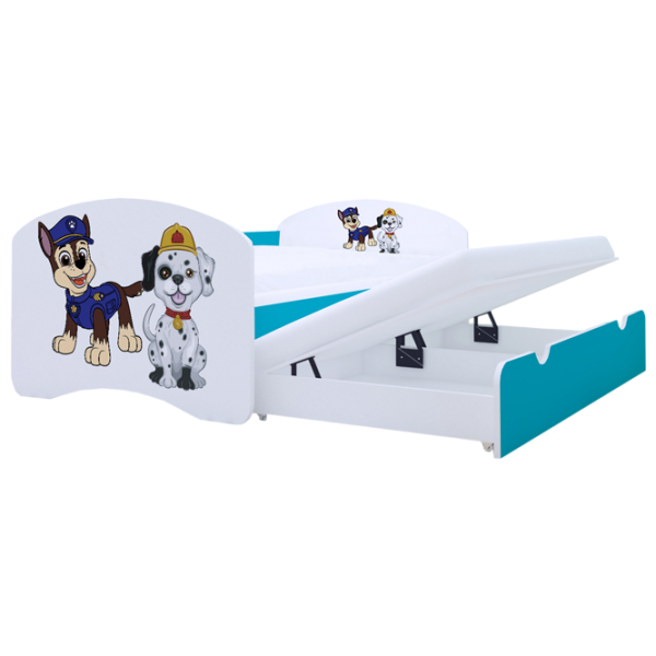 Pat pentru copii Happy Babies Happy Two Dogs 90 x 180 cm / PVC / Blue photo 1