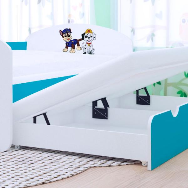 Pat pentru copii Happy Babies Happy Two Dogs 90 x 180 cm / PVC / Blue photo 3