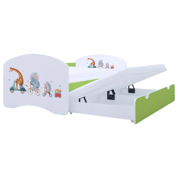 Pat pentru copii Happy Babies Happy Pets 80 x 160 cm / PVC / Green photo 1 Pat pentru copii Happy Babies Happy Pets 80 x 160 cm / PVC / Green photo 1