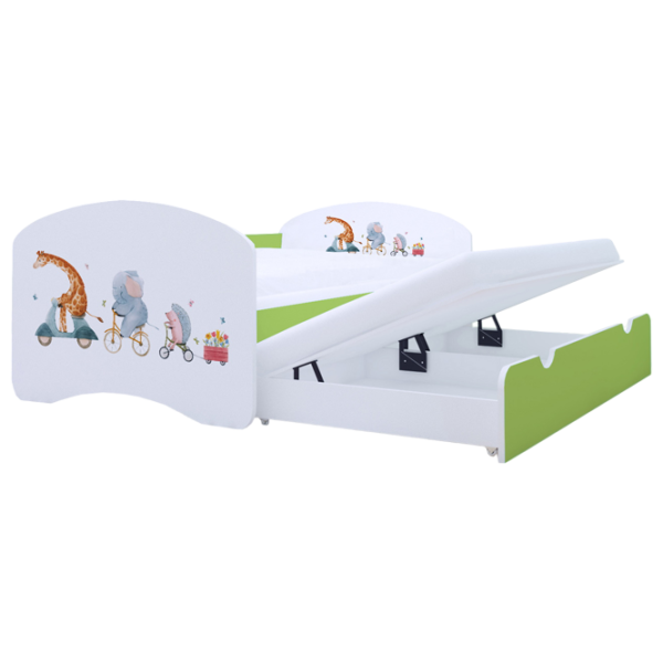 Pat pentru copii Happy Babies Happy Pets 80 x 160 cm / PVC / Green photo 1 Pat pentru copii Happy Babies Happy Pets 80 x 160 cm / PVC / Green photo 1