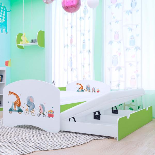 Pat pentru copii Happy Babies Happy Pets 80 x 160 cm / PVC / Green photo 2 Pat pentru copii Happy Babies Happy Pets 80 x 160 cm / PVC / Green photo 2