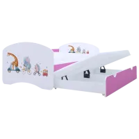 Детская кровать Happy Babies Happy Pets 80 x 160 см / ПВХ / Розовый