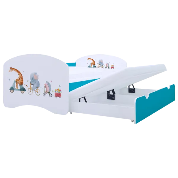 Pat pentru copii Happy Babies Happy Pets 80 x 160 cm / PVC / Blue photo 1 Pat pentru copii Happy Babies Happy Pets 80 x 160 cm / PVC / Blue photo 1