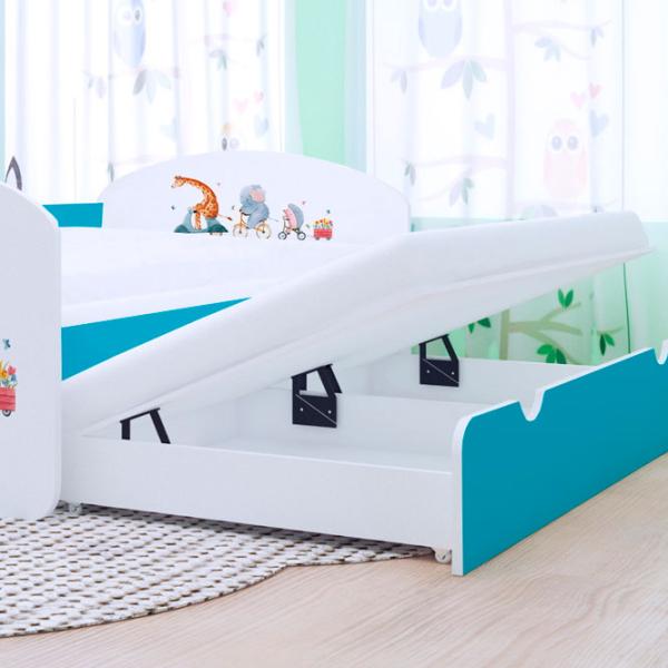 Pat pentru copii Happy Babies Happy Pets 80 x 160 cm / PVC / Blue photo 3 Pat pentru copii Happy Babies Happy Pets 80 x 160 cm / PVC / Blue photo 3