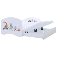 Pat pentru copii Happy Babies Happy Pets 80 x 160 cm / PVC / White