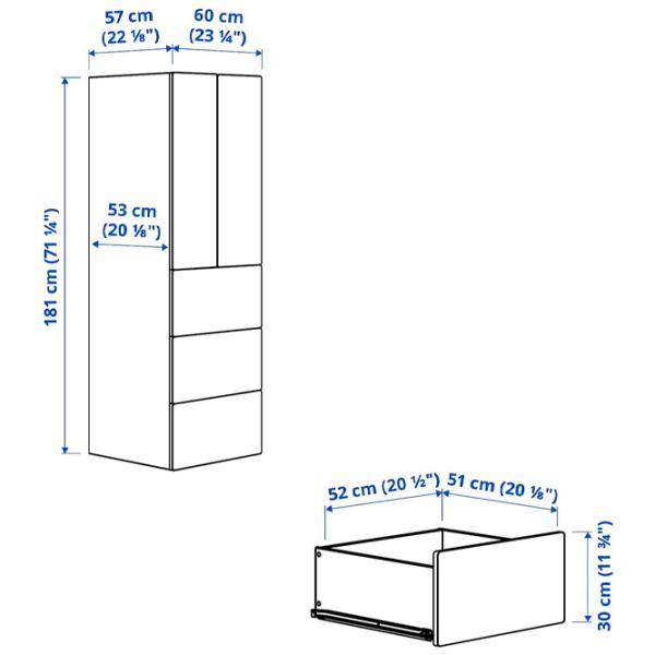 Dulap Ikea Smastad/Platsa 60 x 57 x 181 / DSP / Alb photo 7