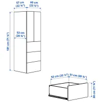 Dulap Ikea Smastad/Platsa 60 x 57 x 181 / DSP / Alb photo 7