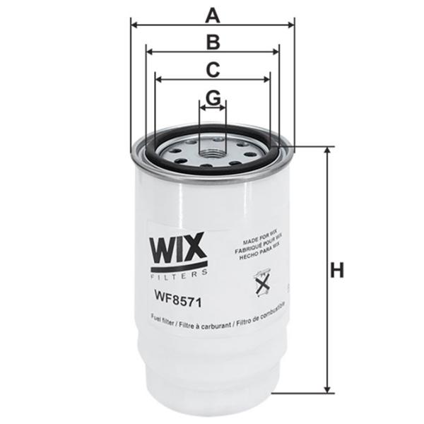 Filtru combustibil Wix Filters WF8571 87 mm photo 2 Filtru combustibil Wix Filters WF8571 87 mm photo 2