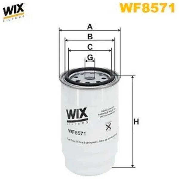 Filtru combustibil Wix Filters WF8571 87 mm photo 3 Filtru combustibil Wix Filters WF8571 87 mm photo 3