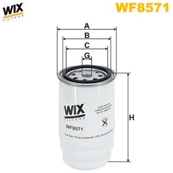 Filtru combustibil Wix Filters WF8571 87 mm photo 3 Filtru combustibil Wix Filters WF8571 87 mm photo 3