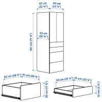 Шкаф Ikea Smastad/Platsa 60 x 57см x 181 / ДСП / Белый photo 6