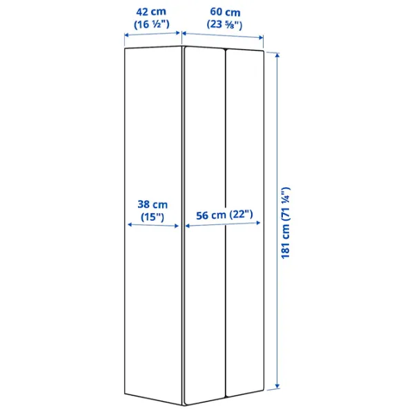 Шкаф Ikea Smastad 60 x 42см x 181 / ДСП / Белый photo 6