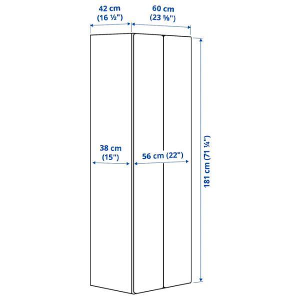 Шкаф Ikea Smastad 60 x 42см x 181 / ДСП / Белый photo 6