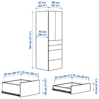 Dulap Ikea Smastad/Platsa 60 x 57 x 181 / DSP / Alb photo 6