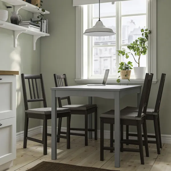 Set masă și scaune Ikea Hauga/Stefan Dreptunghiulară / PAL / Gray photo 6