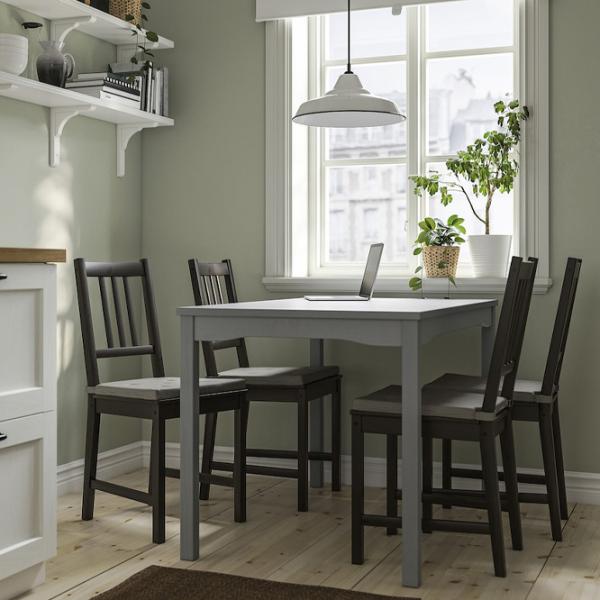 Set masă și scaune Ikea Hauga/Stefan Dreptunghiulară / PAL / Gray photo 6