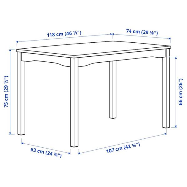 Set masă și scaune Ikea Hauga/Stefan Dreptunghiulară / PAL / Gray photo 7