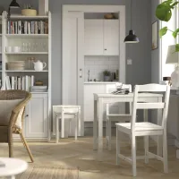 Обеденные стол со стульями Ikea Hauga Квадратная / ДСП / Белый photo 4