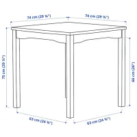 Обеденные стол со стульями Ikea Hauga Квадратная / ДСП / Белый photo 7