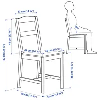 Обеденные стол со стульями Ikea Hauga Квадратная / ДСП / Белый photo 8