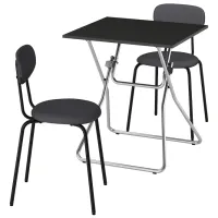 Set masă și scaune Ikea Gunde/Ostano/Remmarn Pătrată / PAL / Black