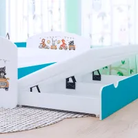 Детская кровать Happy Babies Happy Animals And Cars 90 x 180 см / ПВХ / Синий photo 3